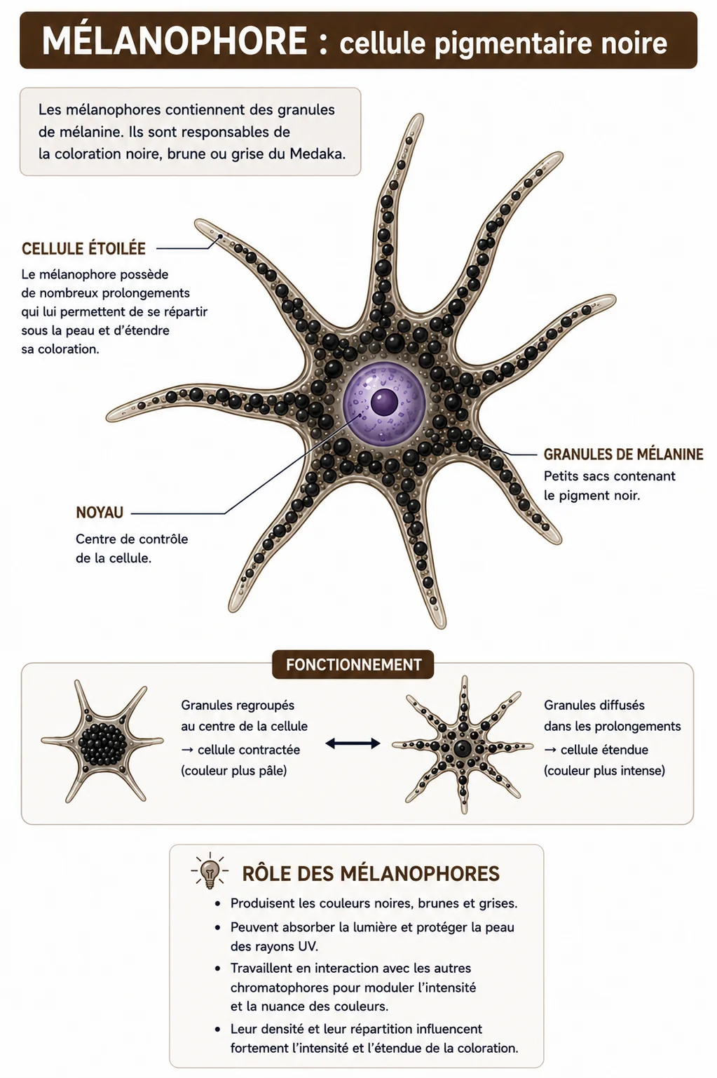 Mélanophore du Medaka